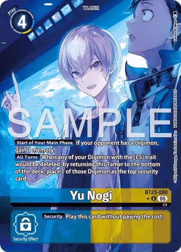 Yu Nogi (Alternate Art) (BT23-080 U), Hackers' Slumber — Digimon card price