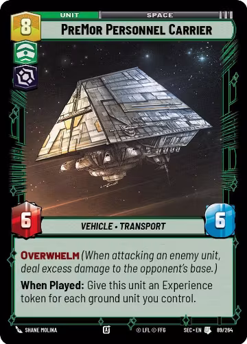 PreMor Personnel Carrier (89/264), Secrets of Power — Star Wars card price
