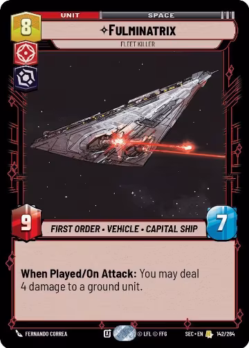 Fulminatrix - Fleet Killer (142/264), Secrets of Power — Star Wars card price