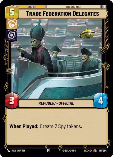 Trade Federation Delegates (191/264), Secrets of Power — Star Wars card price