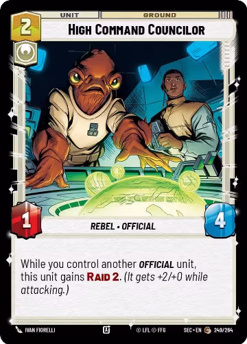 High Command Councilor (249/264), Secrets of Power — Star Wars card price