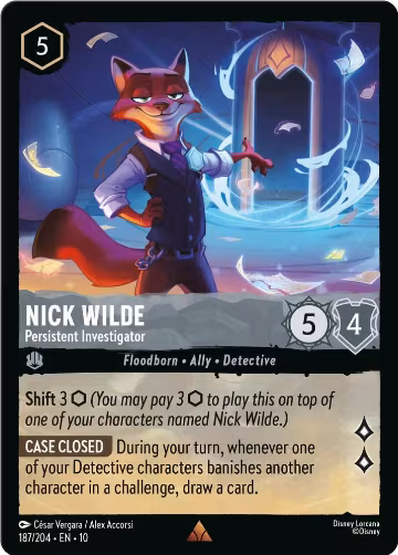 Nick Wilde - Persistent Investigator (187/204), Whispers in the Well — Lorcana card price