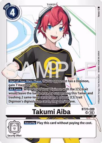 Takumi Aiba (BT23-089), Hackers' Slumber — Digimon card price
