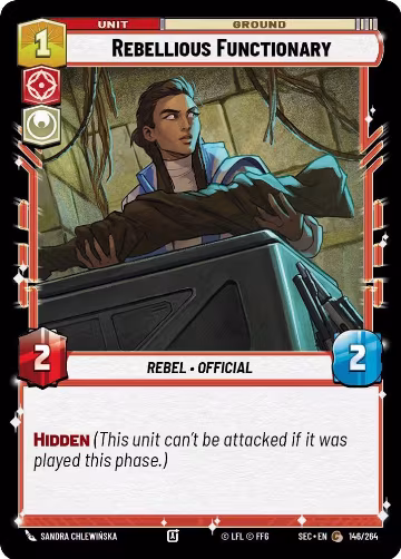 Rebellious Functionary (146/264), Secrets of Power — Star Wars card price
