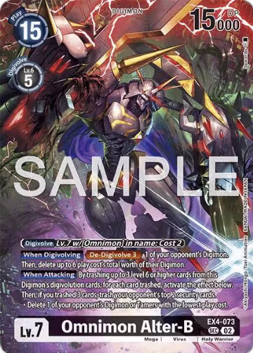 Omnimon Alter-B (EX4-073 SEC), Limited Card Pack -Another Knight- — Digimon card price