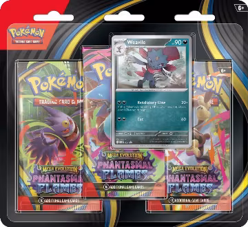 Phantasmal Flames 3 Pack Blister [Weavile], Phantasmal Flames — Pokémon sealed product price