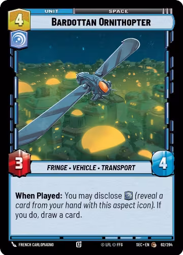Bardottan Ornithopter (62/264), Secrets of Power — Star Wars card price