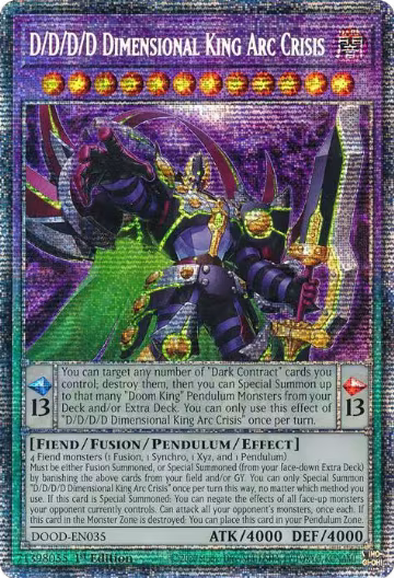 D/D/D/D Dimensional King Arc Crisis (Starlight Rare) (DOOD-EN035), Doom of Dimensions — Yu-Gi-Oh! card price