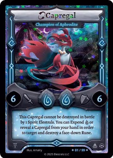 Capregal - Champion of Aphrodite (Serialized) (x/99), Organized Play Series 4 — Elestrals card price