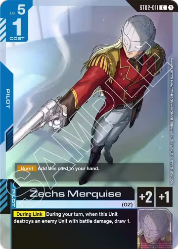 Zechs Merquise (Championship Participation Pack 01) (ST02-011), Gundam Promotional Cards — Gundam card price