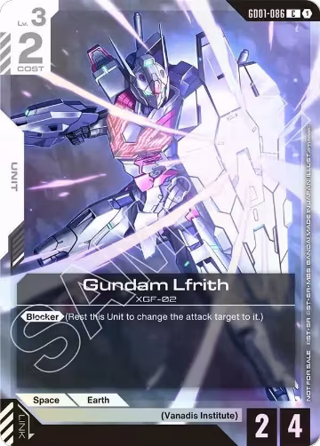 Gundam Lfrith (Championship Participation Pack 01) (GD01-086), Gundam Promotional Cards — Gundam card price