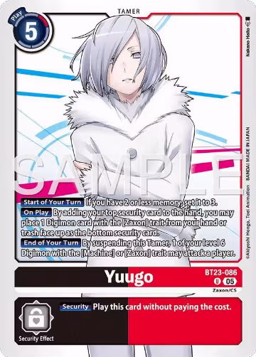Yuugo (BT23-086 U), Hackers' Slumber — Digimon card price