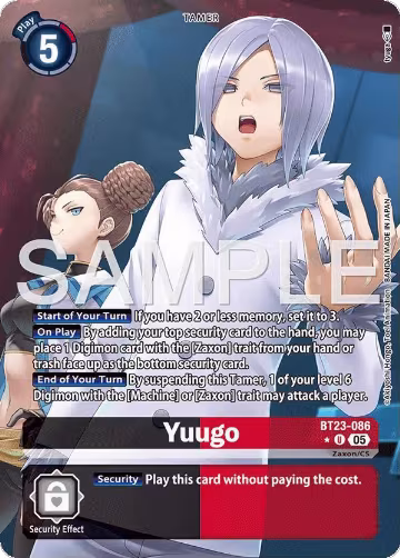 Yuugo (Alternate Art) (BT23-086 U), Hackers' Slumber — Digimon card price
