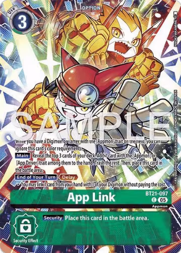 App Link (BT21-097 C), Limited Card Pack -Another Knight- — Digimon card price
