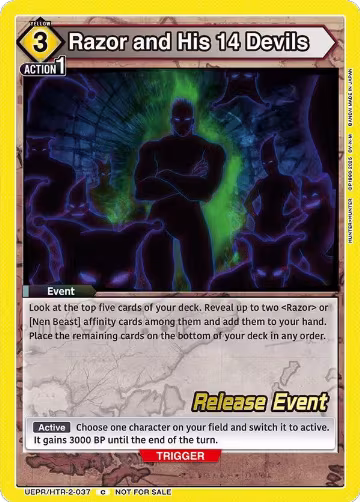 Razor and His 14 Devils (UEPR/HTR-2-037), UEX04BT: HUNTER X HUNTER Vol.2 Release Event Cards — Union Arena card price