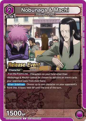 Nobunaga & Machi (UEPR/HTR-2-053), UEX04BT: HUNTER X HUNTER Vol.2 Release Event Cards — Union Arena card price