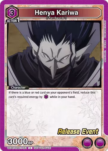 Henya Kariwa (UEPR/RNK-1-051), Rurouni Kenshin Release Event Cards — Union Arena card price