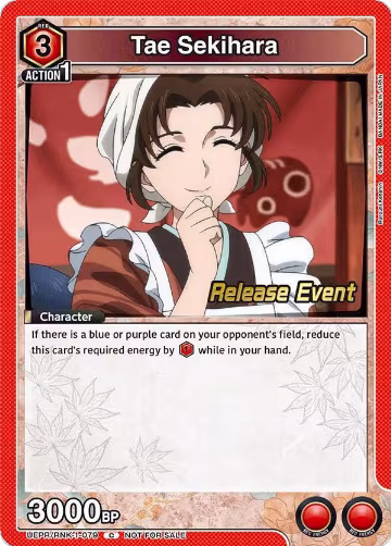 Tae Sekihara (UEPR/RNK-1-079), Rurouni Kenshin Release Event Cards — Union Arena card price