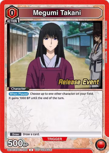 Megumi Takani (080) (UEPR/RNK-1-080), Rurouni Kenshin Release Event Cards — Union Arena card price