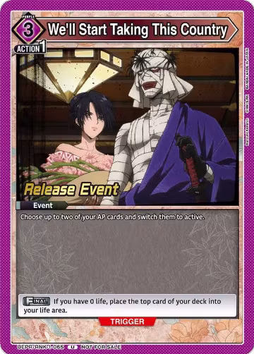 We'll Start Taking This Country (UEPR/RNK-1-065), Rurouni Kenshin Release Event Cards — Union Arena card price
