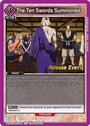 The Ten Swords Summoned (UEPR/RNK-1-066), Rurouni Kenshin Release Event Cards — Union Arena card price
