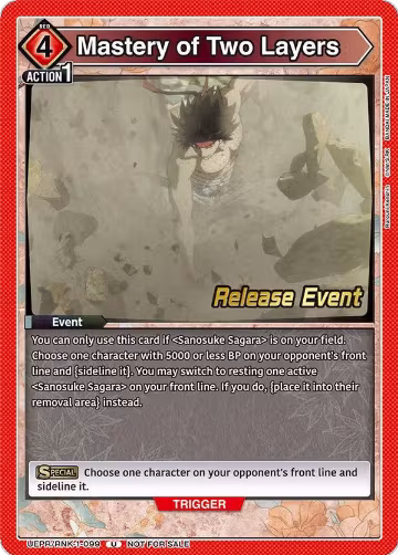 Mastery of Two Layers (UEPR/RNK-1-099), Rurouni Kenshin Release Event Cards — Union Arena card price