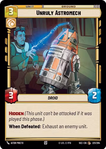 Unruly Astromech (221/264), Secrets of Power — Star Wars card price