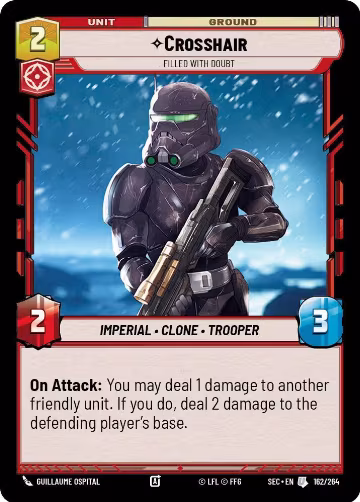 Crosshair - Filled With Doubt (162/264), Secrets of Power — Star Wars card price