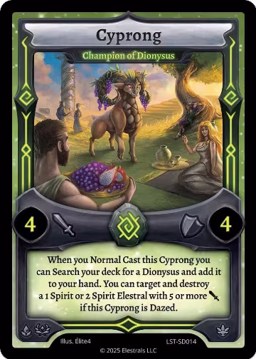 Cyprong - Champion of Dionysus (LST-SD014), Divine Champions: Lifestream Starter Decks — Elestrals card price
