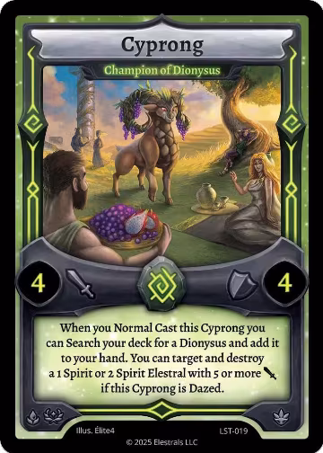Cyprong - Champion of Dionysus (LST-019), Divine Champions: Lifestream — Elestrals card price