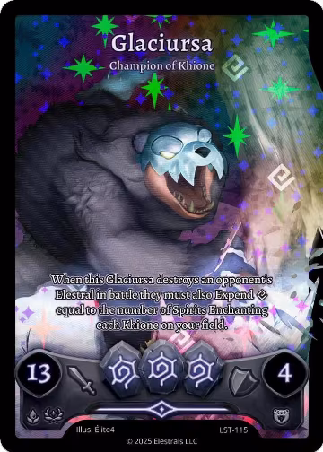 Glaciursa - Champion of Khione (Full Art) (LST-115), Divine Champions: Lifestream — Elestrals card price