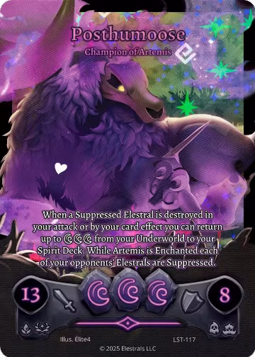Posthumoose - Champion of Artemis (Full Art) (LST-117), Divine Champions: Lifestream — Elestrals card price