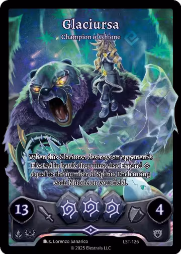 Glaciursa - Champion of Khione (Box Topper) (LST-126), Divine Champions: Lifestream — Elestrals card price