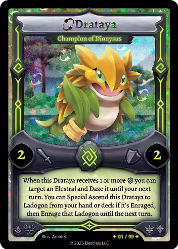 Drataya - Champion of Dionysus (Serialized) (/99), Divine Champions: Lifestream — Elestrals card price