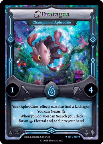 Dratagua - Champion of Aphrodite (Serialized) (/99), Divine Champions: Lifestream — Elestrals card price
