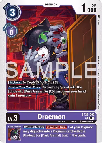 Dracmon (BT23-062 C), Hackers' Slumber — Digimon card price