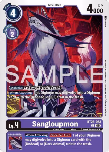 Sangloupmon (BT23-063 C), Hackers' Slumber — Digimon card price
