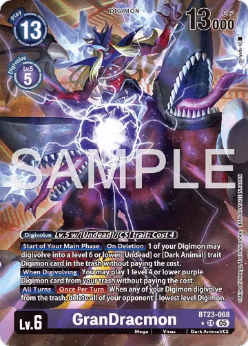 GranDracmon (Alternate Art) (BT23-068 SR), Hackers' Slumber — Digimon card price