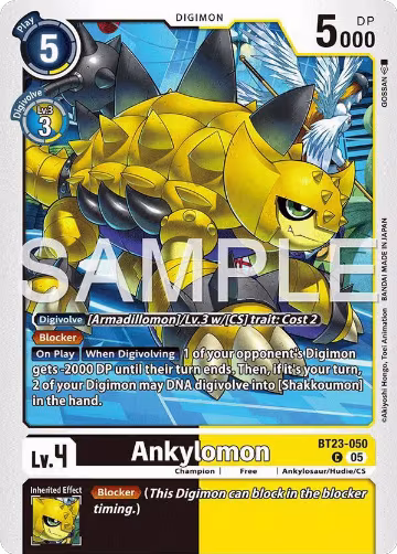 Ankylomon (BT23-050 C), Hackers' Slumber — Digimon card price