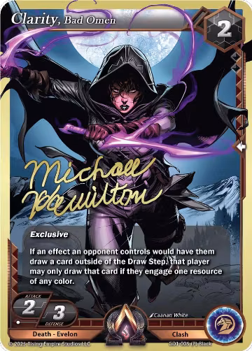 Clarity, Bad Omen (CD1-005), Champion Deck: Michael Hamilton — Alpha Clash card price
