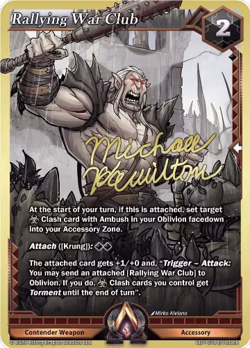 Rallying War Club (CD1-018), Champion Deck: Michael Hamilton — Alpha Clash card price
