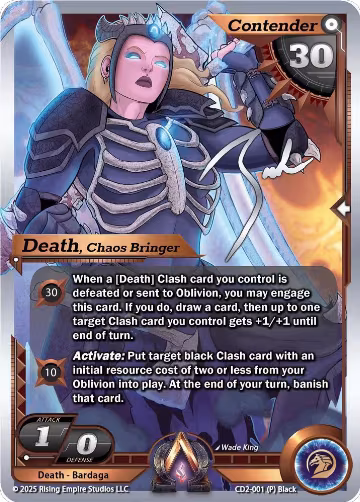 Death, Chaos Bringer (CD2-001), Champion Deck: Zach Bunn — Alpha Clash card price