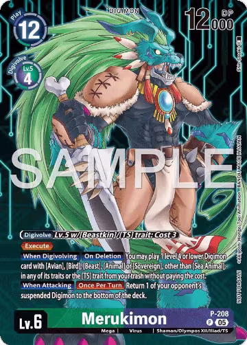 Merukimon (Hacker's Slumber Box Promotion Pack) (P-208 P), Digimon Promotion Cards — Digimon card price