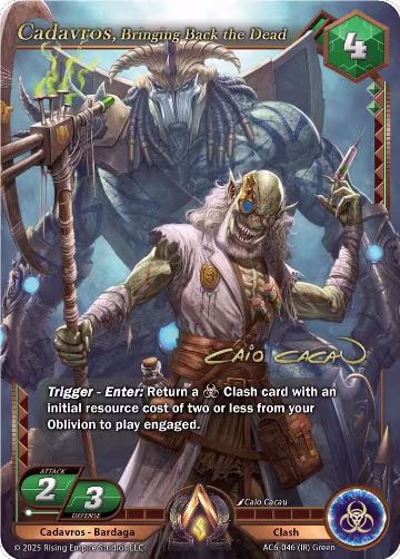 Cadavros, Bringing Back the Dead (Iconic Rare) (AC6-046), Echoes of Eternity — Alpha Clash card price