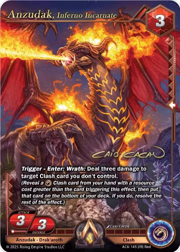 Anzudak, Inferno Incarnate (Iconic Rare) (AC6-145), Echoes of Eternity — Alpha Clash card price