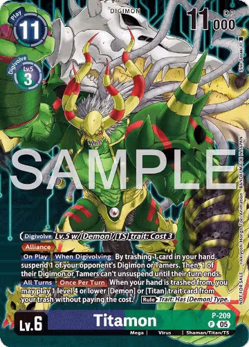 Titamon (Hacker's Slumber Box Promotion Pack) (P-209 P), Digimon Promotion Cards — Digimon card price