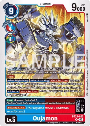 Oujamon (BT23-022 R), Hackers' Slumber — Digimon card price