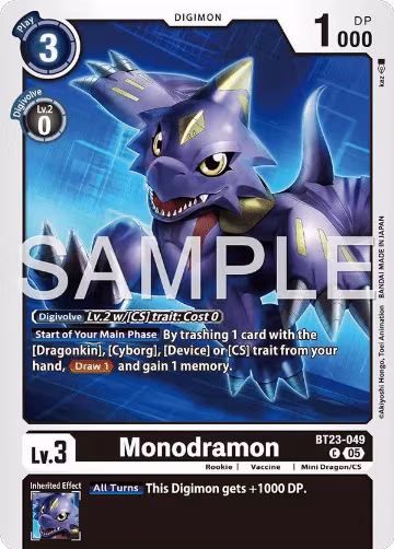Monodramon (BT23-049 C), Hackers' Slumber — Digimon card price