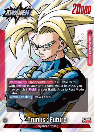Trunks : Future - SB02-001 (SB02-001), Manga Booster 02 — DB Fusion card price