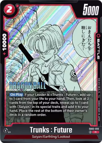 Trunks : Future - SB02-010 (SB02-010), Manga Booster 02 — DB Fusion card price